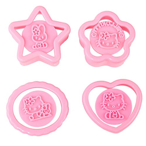 Cute Plastic Cartoon Animals Kitty Cat Rabbit Press Cookie Stamp Cutters Set Kids Party Decoration