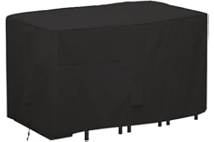 Izzybang Outdoor Bar Height Dining Set Cover Heavy Duty Waterproof Patio Dining Table Cover for Rectangular 6 - Person 76'' Long Bar Height Dining Set High Top