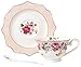 Jusalpha® Vintage Rose Bone China Teacup Spoon and Saucer Set/Coffee Cup with Saucer (TCS08 Pink)