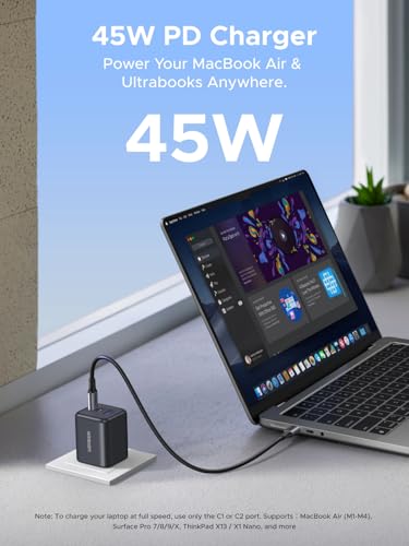 UGREEN 45W USB C Charger Block (5FT USB C Cable Included) with 2 USB C and USB A Ports, GaN PPS 3 Port Super Fast Charger for iPhone 17 Pro Max, Galaxy S26 S25 S24 Ultra, Pixel 10 9 Pro, iPad, MacBook