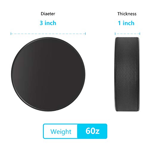 Ice Hockey Pucks for Practicing and Classic Training, Official Regulation, 6oz Diameter 3" Thickness 1" Black, Set of 25