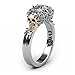 EVBEA Simulated Diamond Engagement Rings Rose Gold Halo CZ Flower Skull Promise Rings