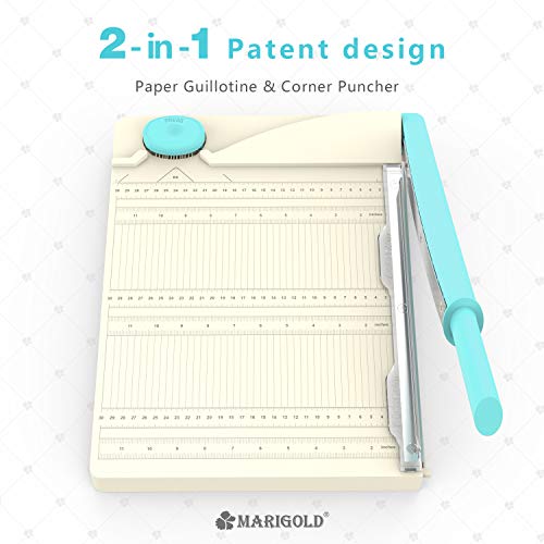 MARIGOLD Paper Cutter Corner Puncher - 12" Paper Guillotine 2-in-1 Paper Trimmer - Thumbnail 2