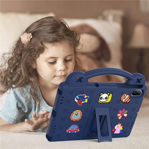Vurtboly Kids Case Compatible with Huawei MatePad SE 11" 2024, Cute Full-Body Protective Cover with Handle Stand, Lightweight Shockproof with Shoulder Strap Kickstand for Huawei MatePad SE 11" (Blue)