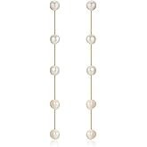 Ettika Gold Earrings For Women. Pearl Earrings, Dripping with Freshwater Pearls Delicate Drop Earrings. Jewelry, 18k Gold Plated