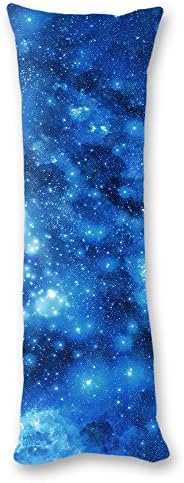 RicenOhe Space Nebula Universe Pattern Retro Galaxy Tribal Machine Washable Silky Shiny Satin Decorative Body Pillow Case Cover, 20-Inch x 54-Inch