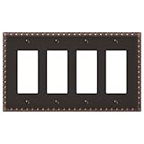 4-Gang Quad Rocker Switch Plate Outlet Wall Plate Cover, Oil Rubbed Bronze