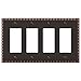 4-Gang Quad Rocker Switch Plate Outlet Wall Plate Cover, Oil Rubbed Bronze