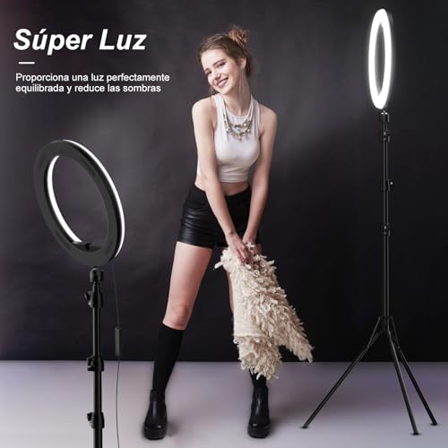 KOSCHEAL Light Ring with Tripod,Selfie Ring Light 10” Adjustable 1.8m and 37 Modes RGB Colors,Adjustable for Selfie,Makeup,Tiktok,Smartphone Compatible