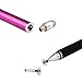 Mixoo 2-in-1 Precision Disc & Fiber Stylus with 3 Replaceable Tips for Capacitive Touch Screen Devices (Purple)