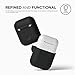 elago Premium Silicone AirPods Case Designed for Apple AirPods 1 and 2 [Front LED Visible] [Black]