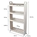 Yontree Update Version 4-Tier Gap Storage Slim Slide Out Storage Tower Rack Shelf with Wheels