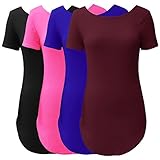 RiverPanda Women's Casual Beach Short Sleeve Side Slit Tunic Mini T Shirt Dress