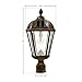 Gama Sonic Outdoor Solar Lamp Post Light, Weathered Bronze Aluminum and Beveled Glass Panels, 10-Year Royal Bulb, Warm White LED with Omni-Direction Reflector, 87