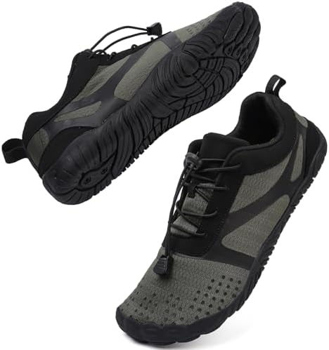 Scarpe Barefoot Minimaliste Uomo Donna Scarpe da Trail Running Outdoor e Indoor Antiscivolo Multisport Scarpe a Piedi Nudi Comode e Leggere Calzature da Escursionismo 42EU Nero/Grigio