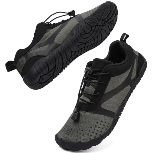 Scarpe Barefoot Minimaliste Uomo Donna Scarpe da Trail Running Outdoor e Indoor Antiscivolo Multisport Scarpe a Piedi Nudi Comode e Leggere Calzature da Escursionismo 42EU Nero/Grigio