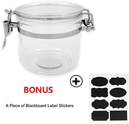 Fivebop Plastic Canister with Airtight Clamp Lids-Food Storage Container,Blackboard Label for Free
