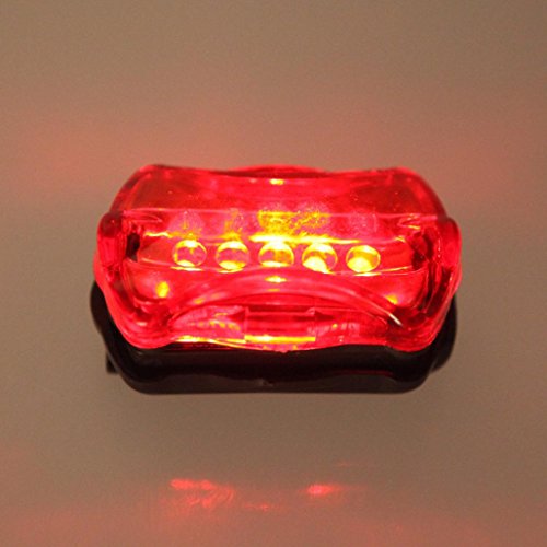 Waterproof 5 LED Lamp Bike Bicycle Front Head Light + Rear Safety Flashlight Set - Thumbnail 4