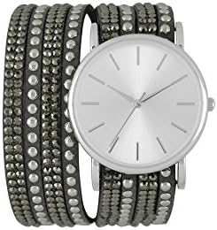 Moulin Women's Double Wrap Watch Studded Gray Watch #18739.76918