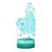 Hoofun 3D Night Light 16 Color Changeable Table Lamp Base Cool Nightlight for Kids Birthday Holiday Christmas Gift Christmas Festival Gift(Llama Crackle Base with Remote Control)