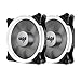 Aigo Halo Ring Fan 140mm Case Fan Quiet Edition High Airflow Adjustable Color LED Case Fan for PC Cases, CPU Coolers,Radiators 4 Pin/3 Pin (140mm, 2 Pack White)