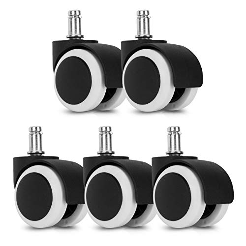 kwmobile Office Chair Wheels 10mm Stem Pack of 5 Furniture Casters 2