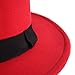 NE Norboe Women's Brim Fedora Wool Flat Top Hat Church Derby Bowknot Cap