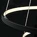 LightInTheBox Modern LED Chandelier 3 Ring Chandelier Dimmable Circular Dining Ceiling Pendant Light for Dinning Room Living Room 60+40+20cm (Black; Light Source: Stepless Dimming)