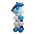 2 Sets Balloon Column Stand Base and Pole Kit - Blue Ocean Dolphins Theme - 5 Feet Height Balloon Towers for Birthday Wedding Party Decoration