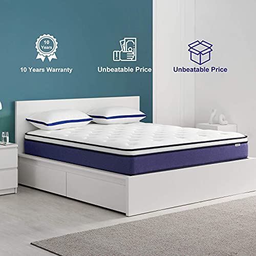 Queen Mattress, JINGWEI 12 Inch Individually Wrapped Pocket Coils