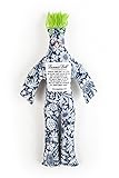 Dammit Doll - Classic Dammit Doll - Belle Célébrité - Navy Blue with White Floral , Lime Green Hair - Stress Relief, Gag Gift