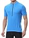Spotti Men's Cycling Bike Jersey Short Sleeve with 3 Rear Pockets- Moisture Wicking, Breathable, Quick Dry Biking Shirt Blue