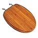 Comfort Seats C3B2E220BN Wood Elongated Toilet Seat with Brushed Nickel Hinges, Rattan Bamboo