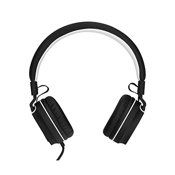 Rockpapa-952-Stereo-Foldable-Headphones-On-Ear-Adjustable-Headband-with-Microphone-for-Kids-Childrens-Adults-Tablet-Computer-Mobile-CDDVD-MP34-Black-White Rockpapa Kids Headphones, 952 Childrens Headphones, Wired Headphones with Microphone, Foldable, Stereo Sound, 3.5mm Jack…