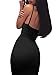 GOBLES Women's Sexy Spaghetti Strap Sleeveless Bodycon Mid Club Dress (S, Black)