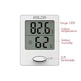BALDR Digital Mini Hygrometer Indoor Thermometer Small Versatile Home Indoor Outdoor Refrigerator Hygro-Thermometer Monitor Temperature Humidity Gauge Indicator for Greenhouse,White