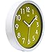 HITO Silent Wall Clock, 10 inch Non Ticking Excellent Accurate Sweep Movement Glass Cover, Decorative for Kitchen, Living Room, Bathroom, Bedroom, Office (Green)