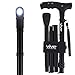 Vive Folding Cane with Light - Walking Adjustable Stick for Women, Men, Balance - Foldable Portable Collapsible Hand Balancing Mobility Aid - Lightweight, Heavy Duty, Comfortable - Swivel Quad Tip