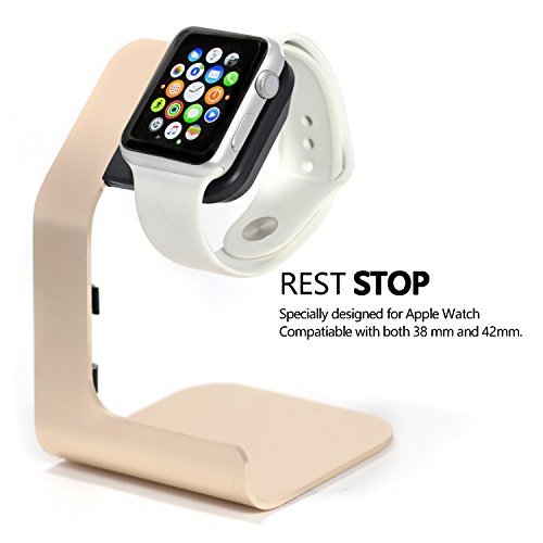 Apple Watch Stand-Tranesca Aluminum Apple watch charging stand for 38mm and 42mm Apple watch- Gold