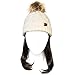 allydrew Winter Warm Soft Knit Beanie with Faux Fur Pom Pom, Mommy & Me Ivory Beanie