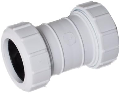 Merriway BH02913 Waste Compression Straight Connector, 40mm, White, 40 mm