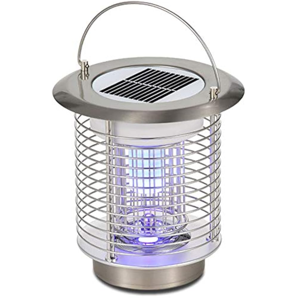 Solar Power Mosquito Lamp Indoor Outdoor Electronic Bug Catcher Hook