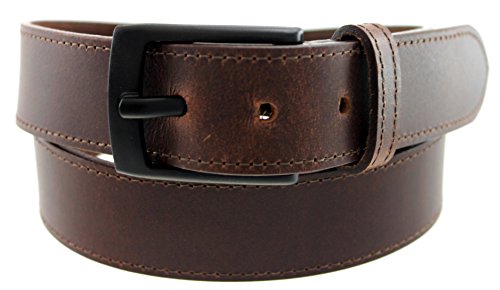 Highliner Made in USA Metal Free Travel Leather Belt by Thomas Bates (38, Brown)