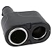 Two-Way(2 in 1) 12V DC Car Charger Cigar Cigarette Lighter Double Power Adapter Socket Splitter, Black