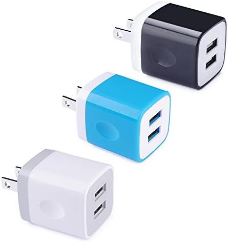 Wall Charger, Vifigen 3-Pack USB 2.1AMP Universal Power Home Travel Wall Charger Dual Port Plug for iPhone 7/7 plus 6/6 plus 5S 5 4S Samsung S5 S4 S3, Note 5, HTC, LG and More Device