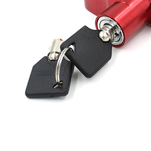 Feccile S-ports & Fit-ness Cycling Bike Security Anti-theft Brake Wheel Lock for Motorcycle Scooter Bicycle,1Pcs (Red)