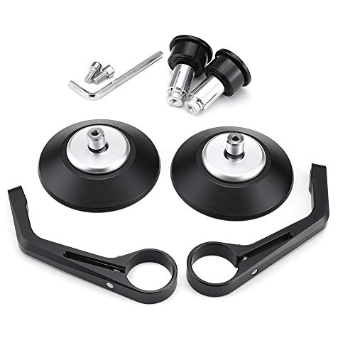 Universal Bar End Mirrors Motorcycle Handlebar Mirrors 7/8" Handle Round for Aprilia, BMW, Buell, Ducati, Harley Davidson, Honda, Indian, Kawasaki, KTM, Suzuki, Triumph and Yamaha Silver
