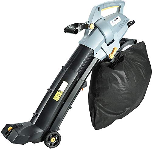 TOPELEK Leaf Blower/Vacuum/Mulsher, Variable 7-Speeds Blower Vacuum (up to 565CMF), 13.5A Power Leaf Mulsher, Adjustable Height Electric Leaf Blower with Wheels, Large Capacity Leaf Vacuum, 15.9 Gal