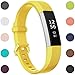 Maledan Bands Compatible with Fitbit Alta Women Men, Waterproof Replacement Band Strap for Fitbit Alta HR/Alta/Ace Kids, Small, Mango Yellow