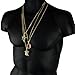 Mens 14k Gold Plated High Fashion Hip Hop Jesus, Angel, Red Ruby Pendant 3mm 24